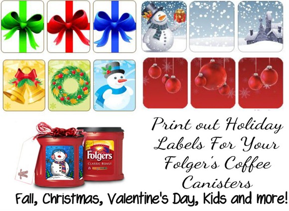 Folger's Coffee Labels for holidays and more! MyRepurposedLife.com