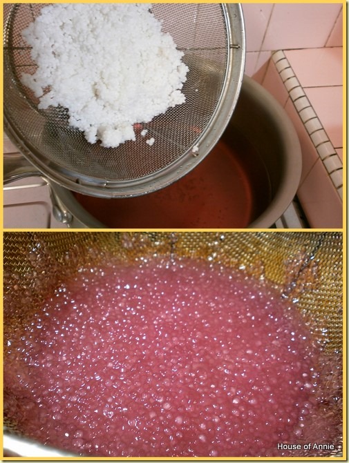 Making Rose Cardamom Sago Gula Melaka
