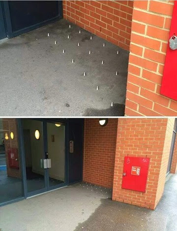 Spikes against rough sleepers