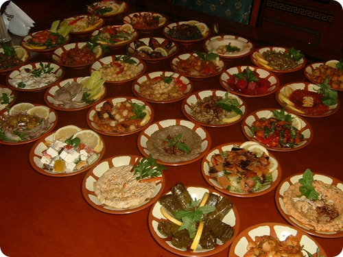 cucina libanese mezzeh and salad