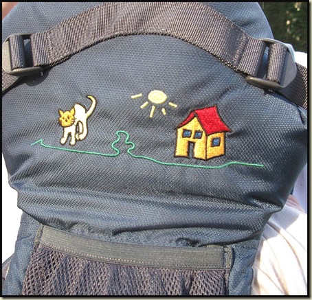 Vaude Soft 111 Baby Carrier, showing motif and dog biscuit pocket