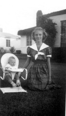 Karen & baby sister Judy Ostlund, Oct. 1951
