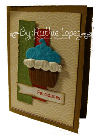 Cupcake card - Latina crafter - stamping paper 4