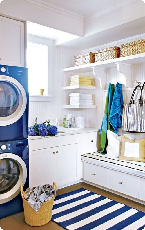 bright mud room and laundry