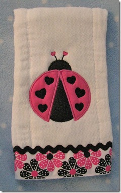 Ladybug Burp Cloth