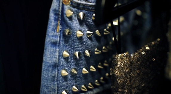 studded shorts & sequins