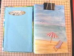 Art book April sea themed inside front cover and watercolored first signature 3. 2013