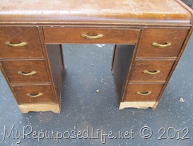 vintage desk repurposed