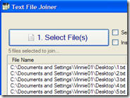 Unire in un unico file più file di testo TXT con Text File Joiner