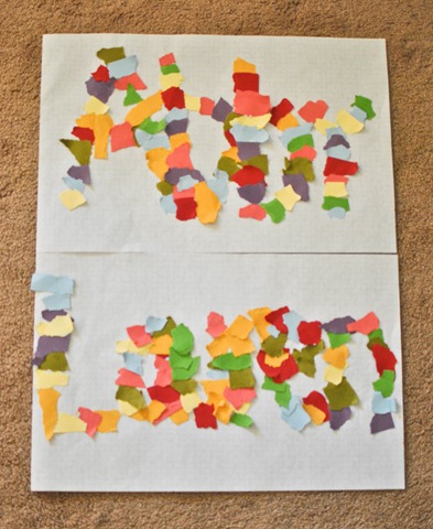 ripped paper easy toddler art