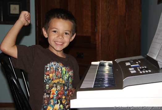 He LOVED his first piano lesson!
