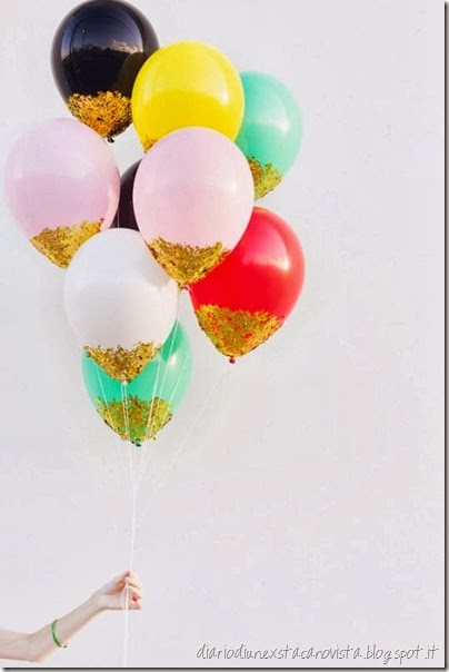 confetti dipped baloons