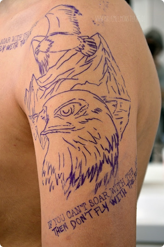 Dennis' Tattoo (02) zum 18. Geburtstag SOAR WITH THE EAGLES