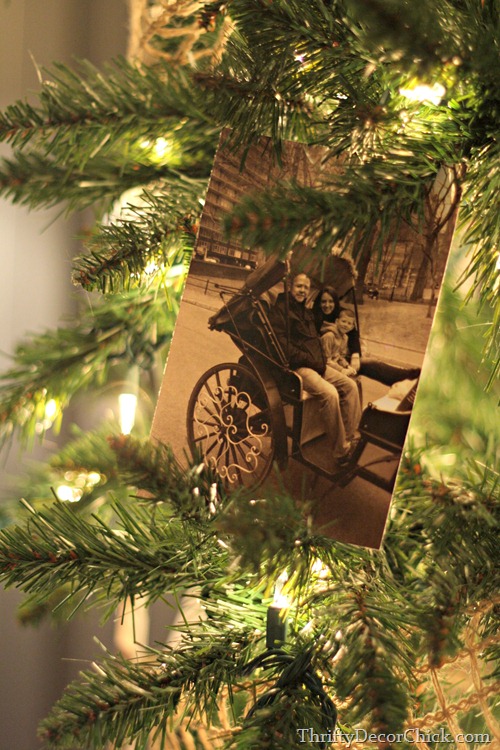 sepia photo Christmas tree