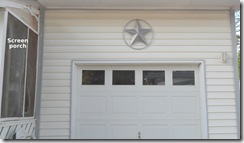 Texas Star over garage door.