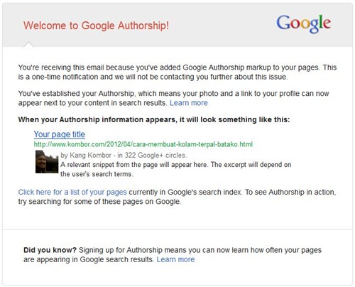 welcome to google authorship