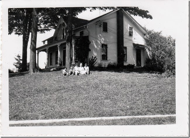 88 - Sid, Ed, Willis, Helena, and Elizabeth at Early Home of Joseph Smith near Palmyra, New York Photoshopped