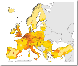 EU Population Density. Image: Wikimedia Commons.