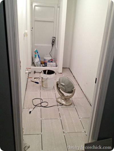 Bathroom(s) progress – the floors! from Thrifty Decor Chick