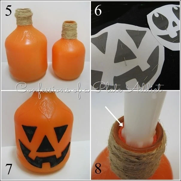 CONFESSIONS OF A PLATE ADDICT Country Living Inspired Jack-o'-Lantern Candlesticks tutorial 2
