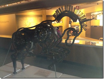 very cool metal horse sculpture at Hall Of Fame