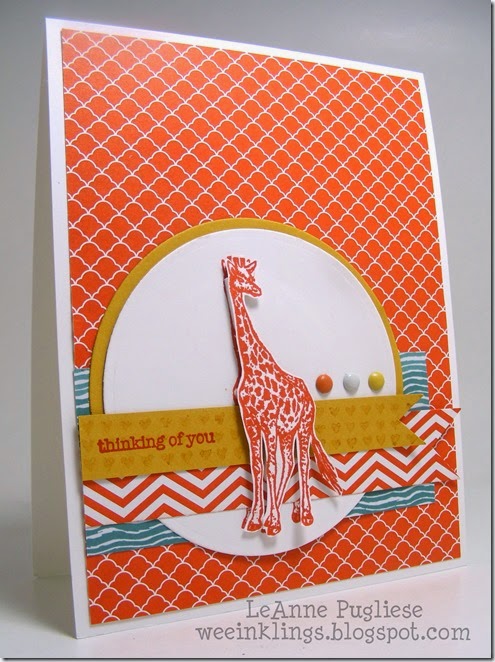 LeAnne Pugliese WeeInklings Giraffe Stampin Card