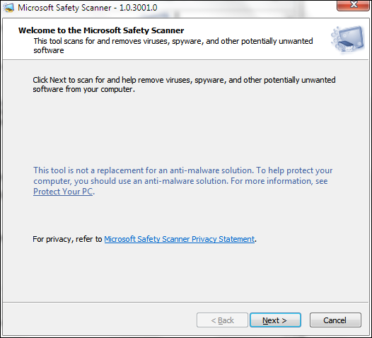 Microsoft Safety Scanner App