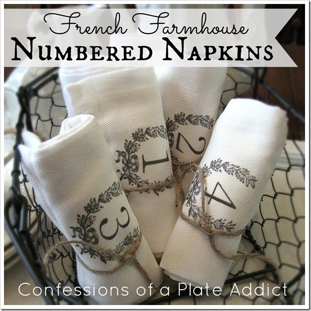 CONFESSIONS OF A PLATE ADDICT French Farmhouse Numbered Napkins CONFESSIONS OF A PLATE ADDICT French Farmhouse Numbered Napkins