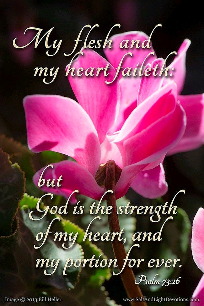 Verses from the Bible, the Word of God God is the strength of my heart