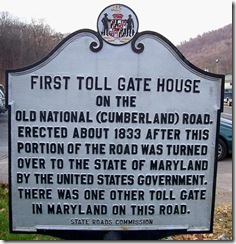 First Toll Gate House marker in Maryland on National Road