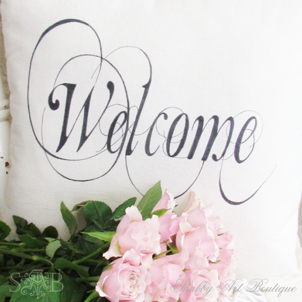 Shabby Art Boutique - welcome cushion 2