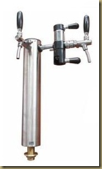 оборудование для розлива пива/кваса из кег: колонная для розлива пива/кваса на 2 крана/выхода
