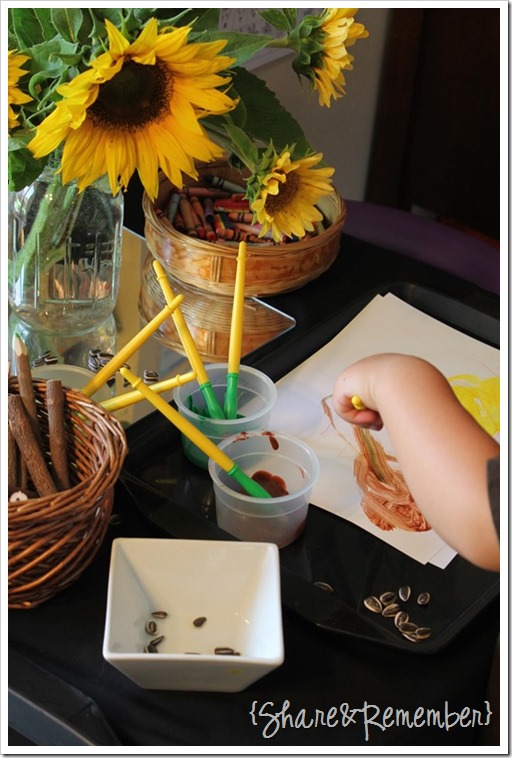 Preschool Art Study: Painting Sunflowers