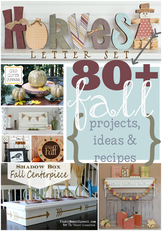 80  Fall Projects, Ideas & Recipes at GingerSnapCrafts.com #linkparty #features #fall