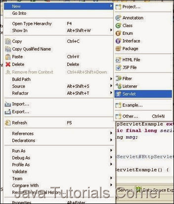Create Servlet