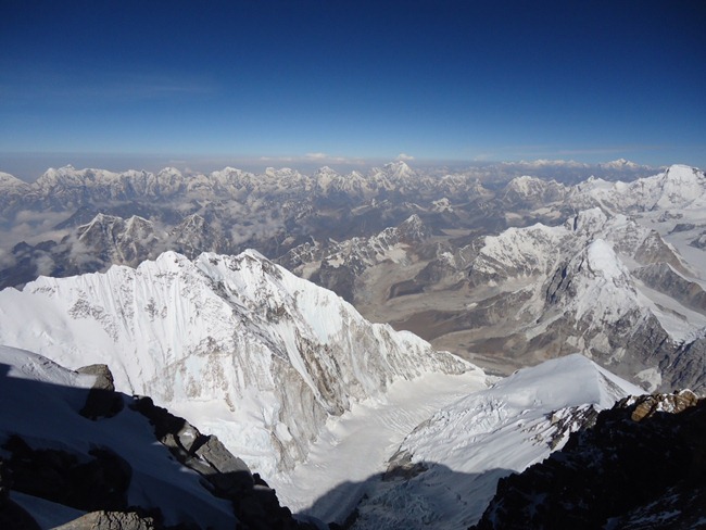 A view from top of Mount Everest that was recently scaled by a team comprising of women officers of the Indian Army