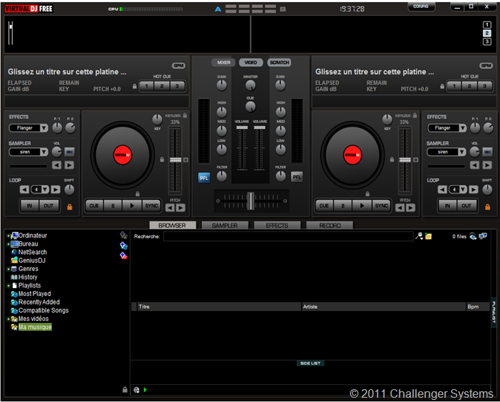 Virtual DJ. Platine