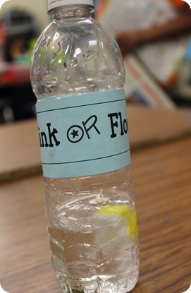 First graders discover what will sink and what will float