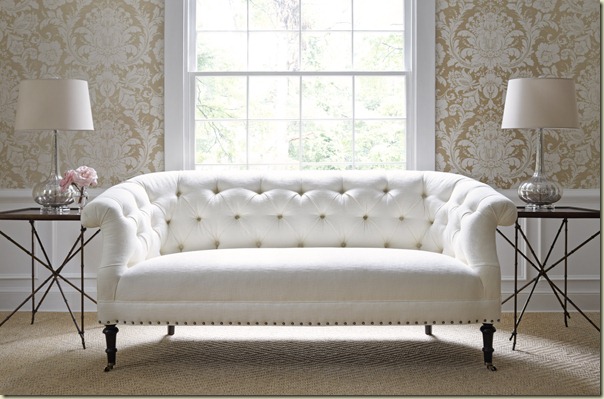 Kendall Sofa - Cabo Cotton Pearl, Mumford Damask wp - 7708–S78 - Thibaut Fine Furniture