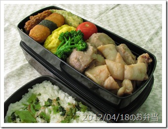里芋とイカの煮物弁当(2012/04/18)