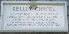 Cape Cod Yarmouthportinside old Kelly chapel sign