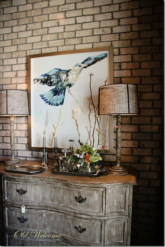 duh pensacola bird painting credenza side board old welcome
