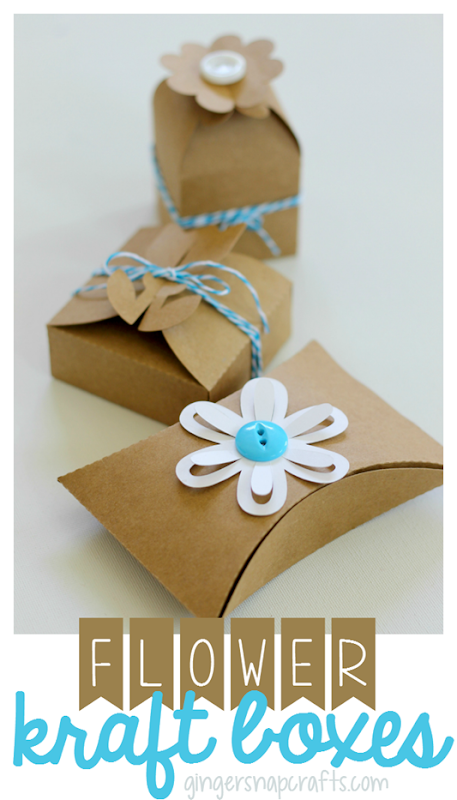 flower kraft boxes from GingerSnapCrafts.com #SihouetteCAMEO #SilhouettePortrait #tutorial