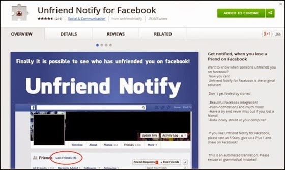 Unfriend Notify