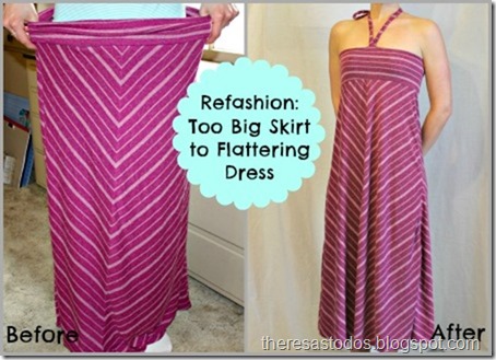 Refashioning a Big Skirt to Flattering Dress