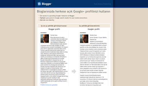 Blogger profilini Google Plus profilli ile değiştirme