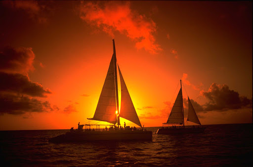 A sunset cruise in Aruba.