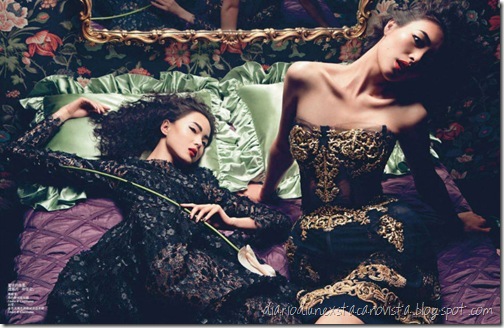 Xiao Wen and Liu Wen photographed by Inez and Vinoodh for Vogue China, September 2012