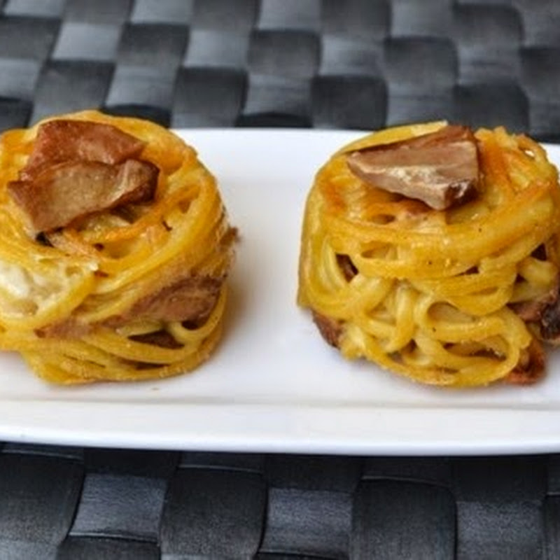 Ζυμαρικά noodles με μανιτάρια πορτσίνι