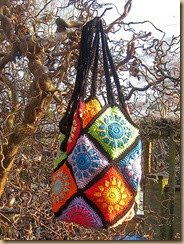 crochet big rainbow bag